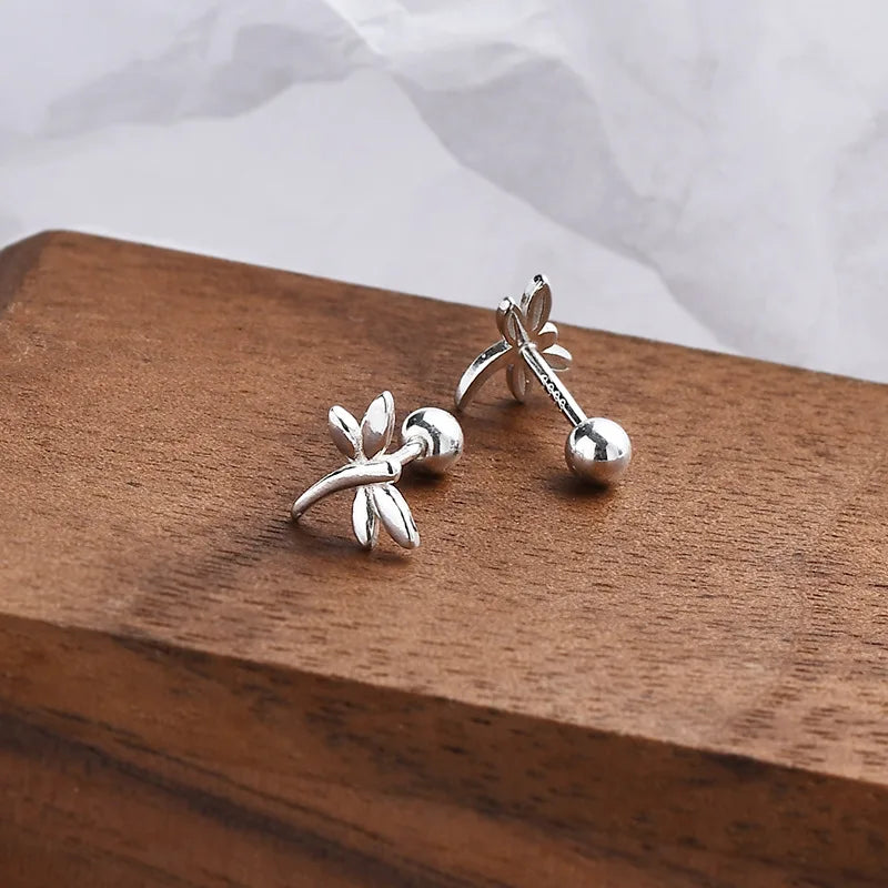 Whimsical Whispers: 999 Sterling Silver Small Dragonfly Stud Earrings - Delightful Accessories for Girls, Teens, and Women!