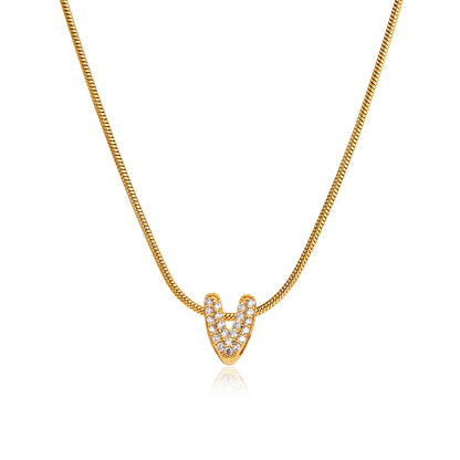 Small Initial Letter Pendant Necklace | Unisex Zircon Alphabet Necklace Jewellery!