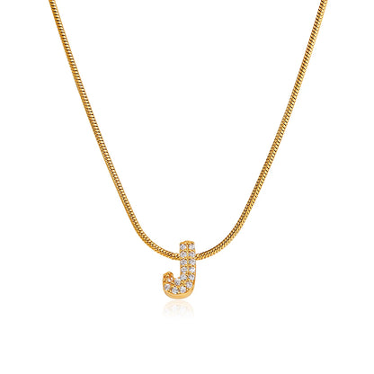 Small Initial Letter Pendant Necklace | Unisex Zircon Alphabet Necklace Jewellery!