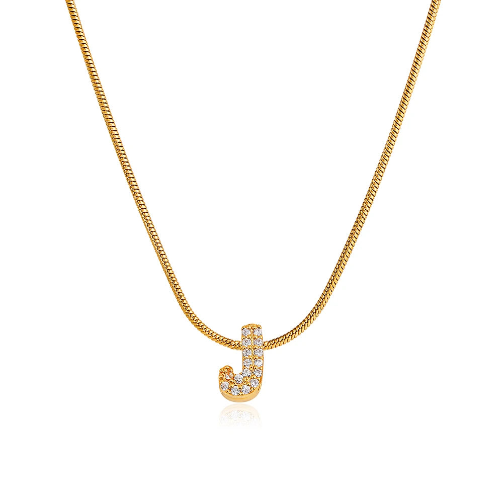 Small Initial Letter Pendant Necklace | Unisex Zircon Alphabet Necklace Jewellery!