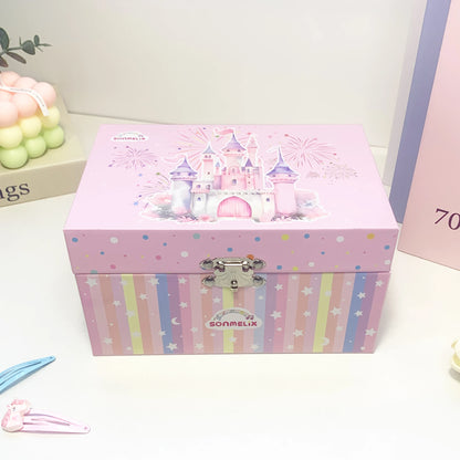Pink Castle Musical Jewelry Box for Girls 💕 | Twirling Ballerina + Swan Lake Tune | Hand-Cranked Princess Jewelry Organizer Gift 🎁