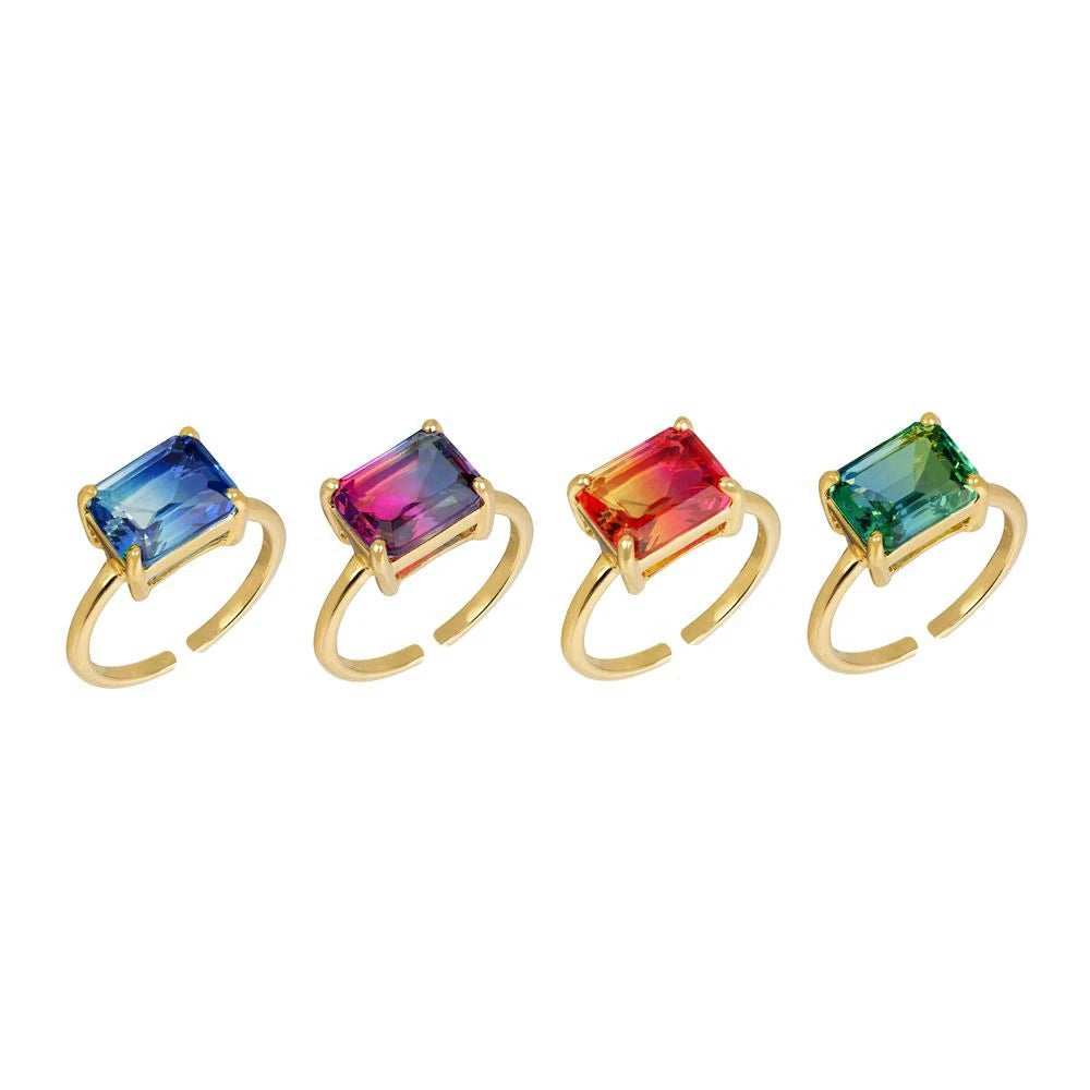 Adjustable Crystal Gold Ring for Teen Girls | Simple Fashion Party Jewellery | Elegant Gift for Girls!