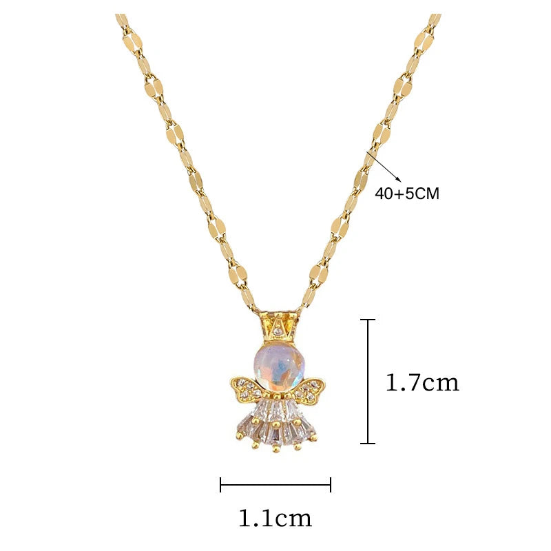 Angelic Elegance: Crowned Angel Jewelry Set for Girls! - Kids Jewellery Shop
