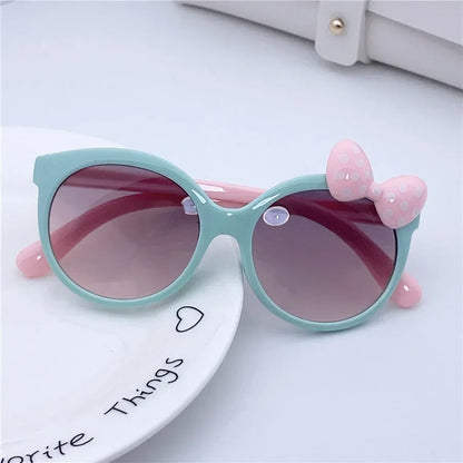 Girls Cat Eye Sunglasses with Bowknot | Kids UV400 Gradient Sun Glasses | Cute Fashion Eyewear for Children!
