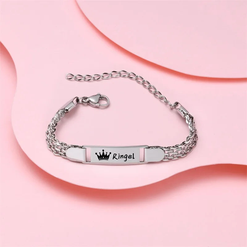 Personalized Baby ID Bracelet – Custom Engraved Name & Date | Gold Plated Stainless Steel Bracelet for Little Boys & Girls | Keepsake Gift!
