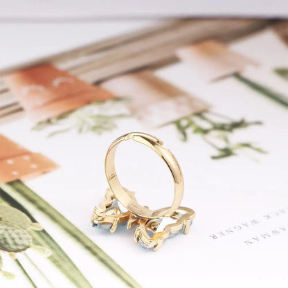 Crystal Butterfly Open Ring for Girls – Adjustable Fashion Finger Ring, Cute Sparkling Jewellery Accessory!