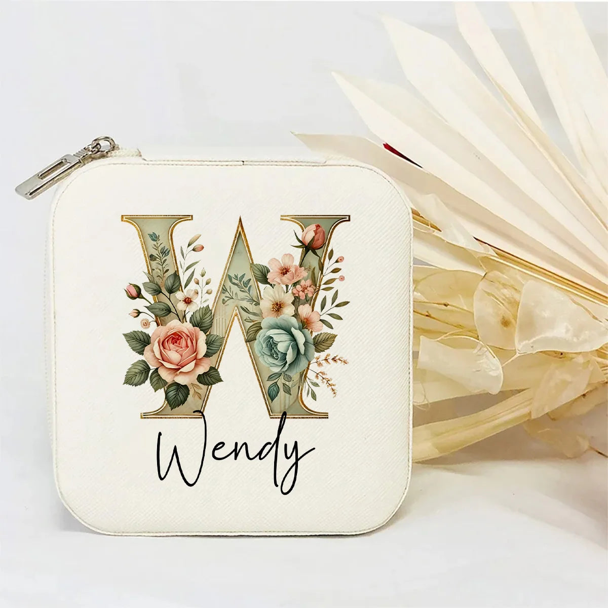 Personalised Initial Letter Jewellery Box | Portable Zipper Travel Jewellery Case | Custom Gift for Girls, Bridesmaids & Birthdays!