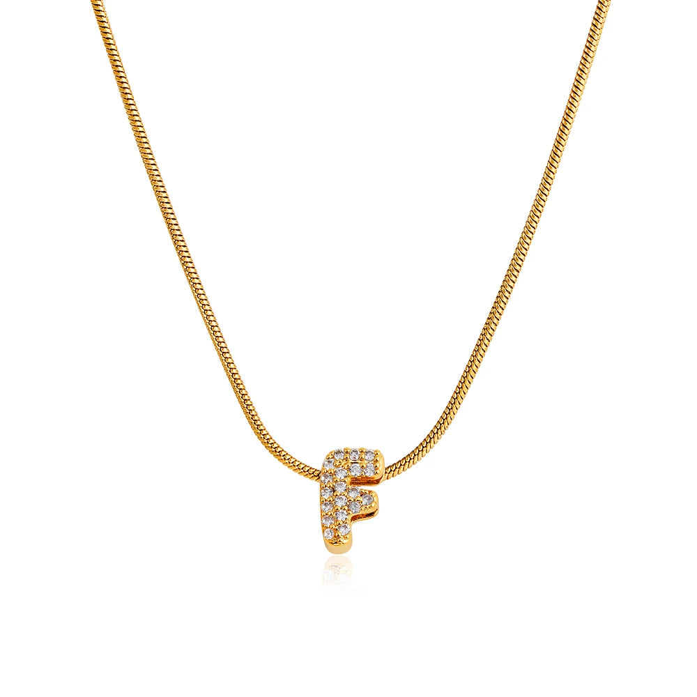 Small Initial Letter Pendant Necklace | Unisex Zircon Alphabet Necklace Jewellery!