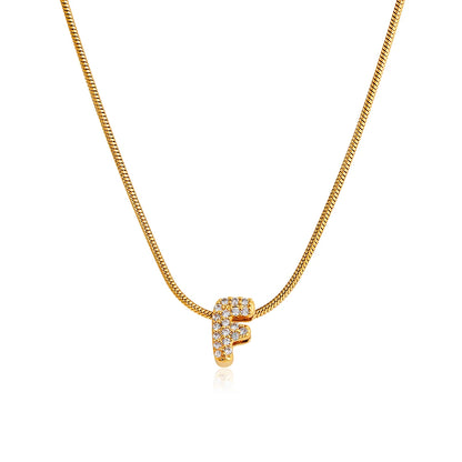 Small Initial Letter Pendant Necklace | Unisex Zircon Alphabet Necklace Jewellery!