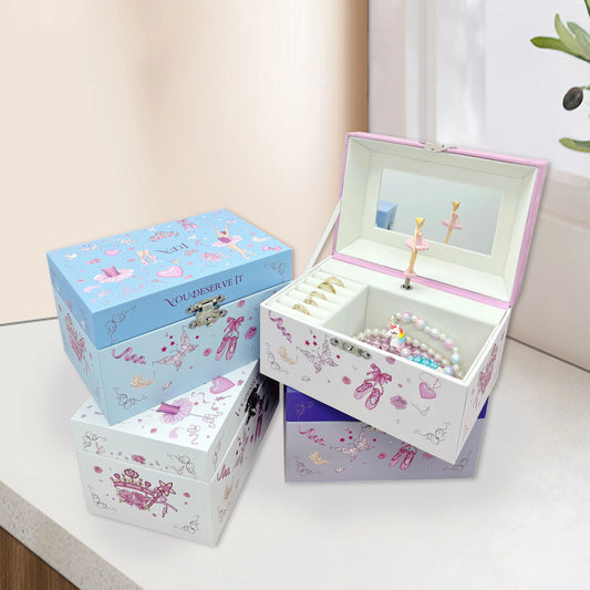 Musical Jewellery Box for Girls with Spinning Ballerina – Hand-Cranked Swan Lake Music Box | Christmas & Birthday Gift for Kids!