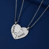Personalized Heart Puzzle Necklace: Engraved Names Split Heart Pendant!