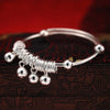 Adorable 2-Piece Silver Bangle Bracelet Set with Bells: Perfect Fashion Jewelry for Children's Birthday Gifts!