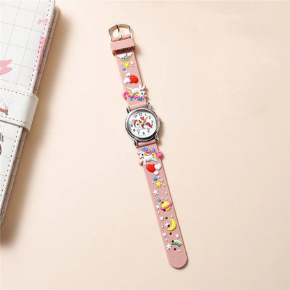 Cute Unicorn Kids Watch – Colourful Wristwatch for Girls | Fun Cartoon Quartz Watch Gift!