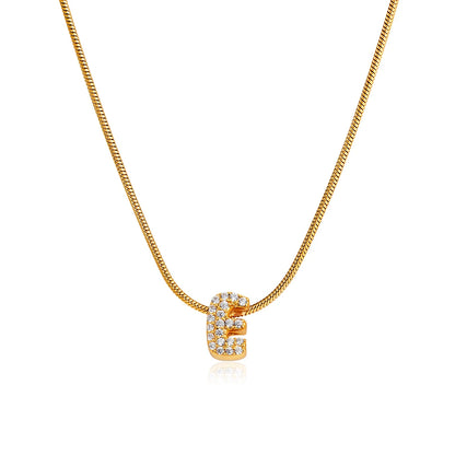 Small Initial Letter Pendant Necklace | Unisex Zircon Alphabet Necklace Jewellery!