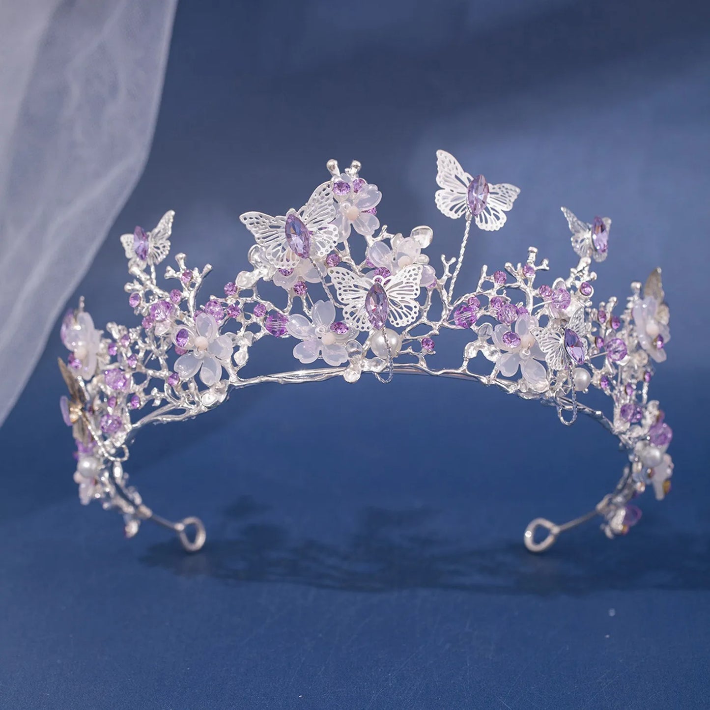 Elegant Butterfly Rhinestone Baroque Tiara: Your Crowning Glory for Special Moments!