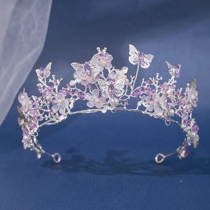 Elegant Butterfly Rhinestone Baroque Tiara: Your Crowning Glory for Special Moments!