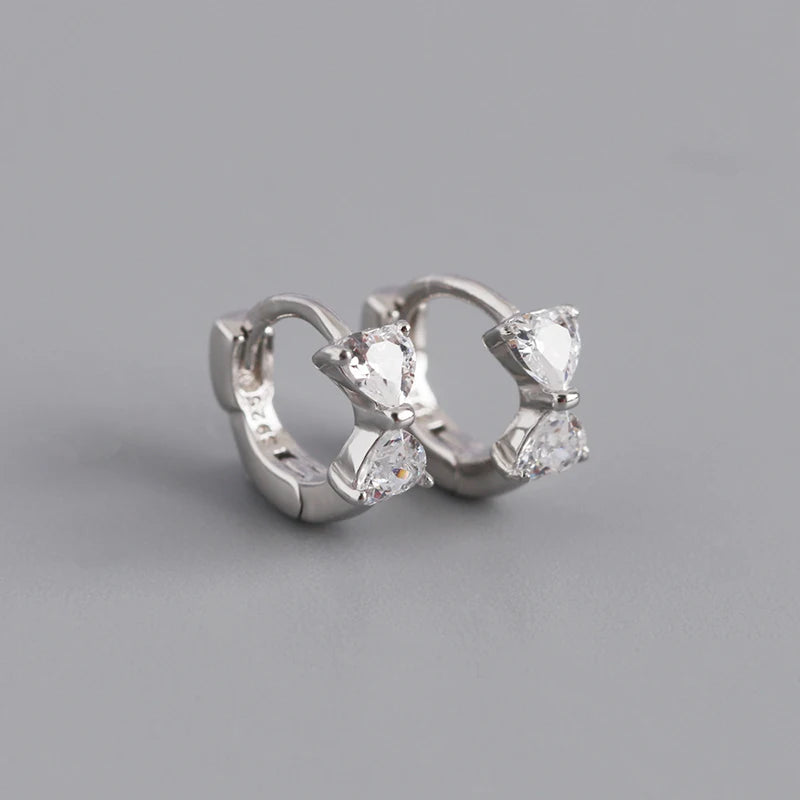 Sparkle & Charm: 925 Sterling Silver Shiny Bow Hoop Earrings - Adorable Jewelry Gift for Girls, Teens, and Women!