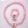 Adorable Cartoon Necklace and Bracelet Set for Girls - 2-Piece Bead Ensemble for Birthdays and Dress-Up Fun!