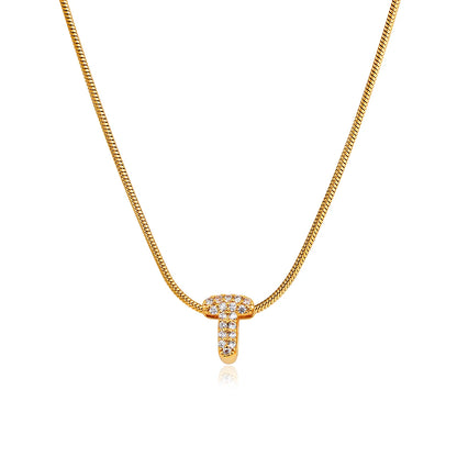 Small Initial Letter Pendant Necklace | Unisex Zircon Alphabet Necklace Jewellery!