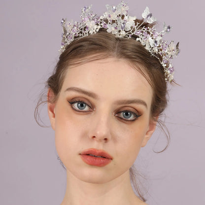 Elegant Butterfly Rhinestone Baroque Tiara: Your Crowning Glory for Special Moments!