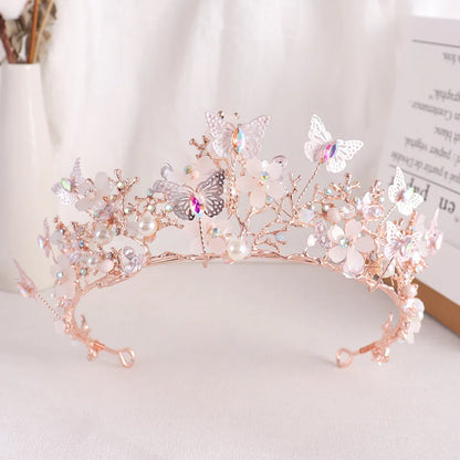 Elegant Butterfly Rhinestone Baroque Tiara: Your Crowning Glory for Special Moments!