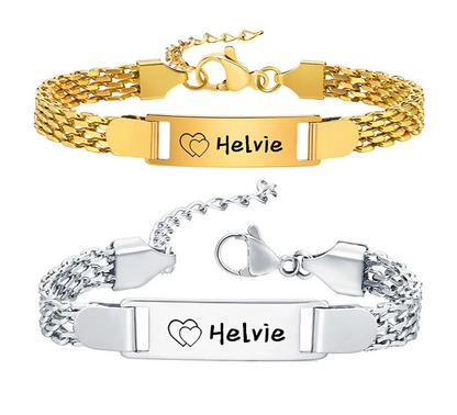 Personalized Baby ID Bracelet – Custom Engraved Name & Date | Gold Plated Stainless Steel Bracelet for Little Boys & Girls | Keepsake Gift!