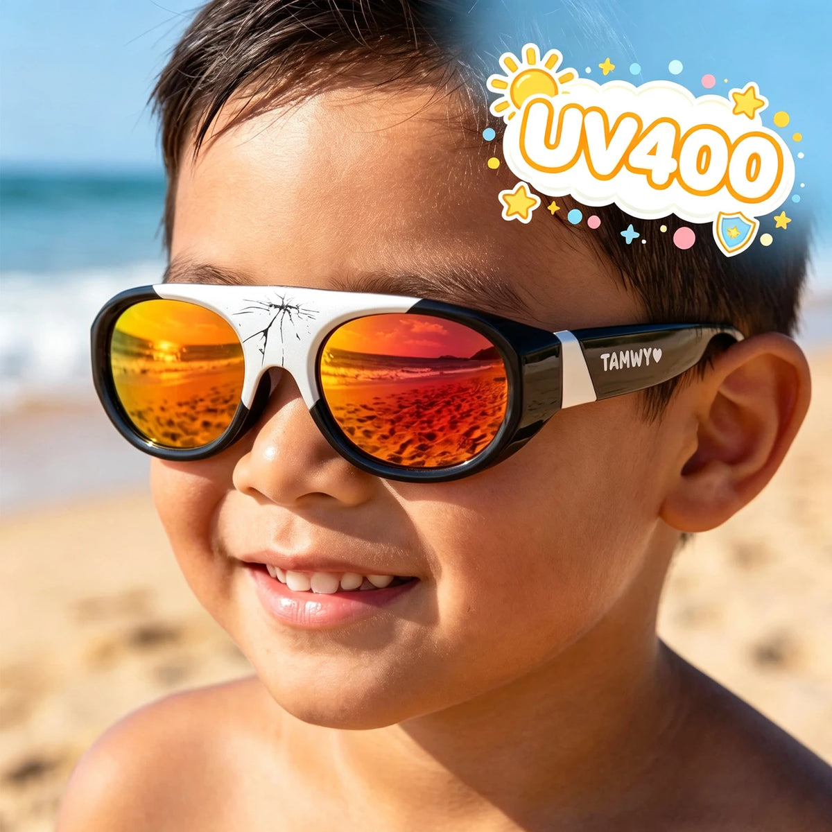 Kids UV400 Sunglasses for Boys & Girls | Flexible Polycarbonate Frame & Lenses | Outdoor Beach Sport Shades Under 8!