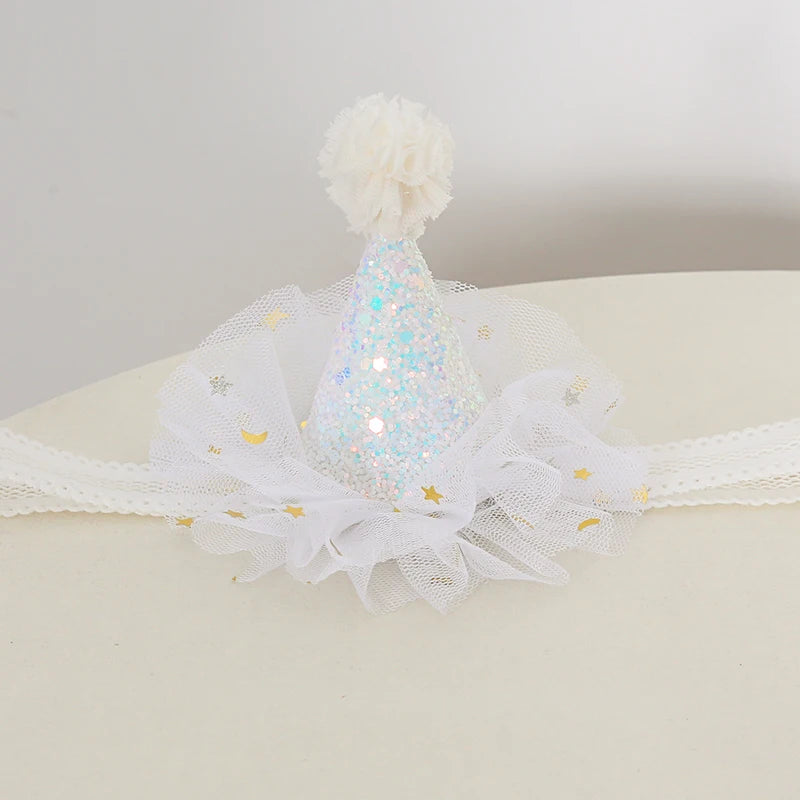Sparkling Royalty: Little Crown Sequin Birthday Girl Hat - A Baby Hair Band Fit for a Princess's First Birthday Celebration!