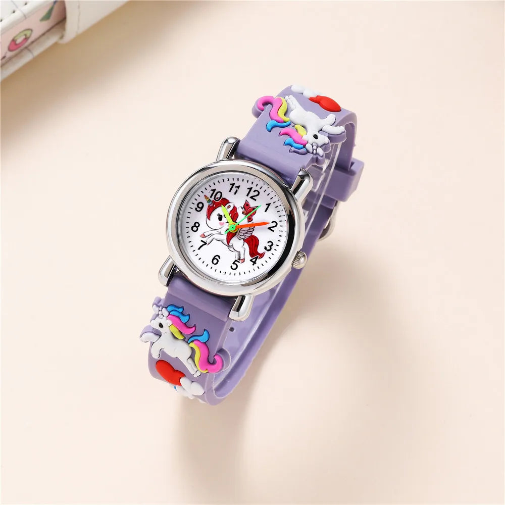 Cute Unicorn Kids Watch – Colourful Wristwatch for Girls | Fun Cartoon Quartz Watch Gift!