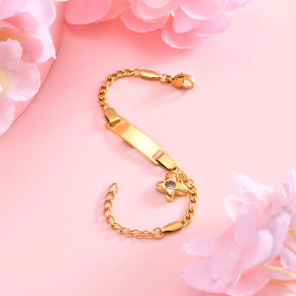 Personalised Baby Name & Birthdate Bracelet | Engravable ID Bracelet with Heart, Star & Moon Charms | New-born Baptism Gift!