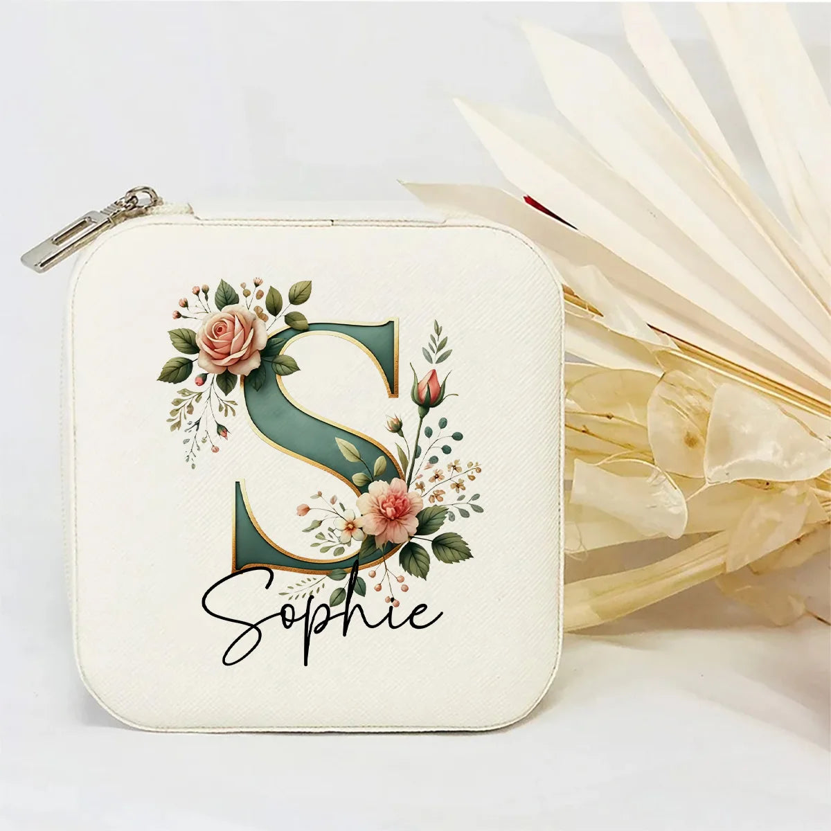 Personalised Initial Letter Jewellery Box | Portable Zipper Travel Jewellery Case | Custom Gift for Girls, Bridesmaids & Birthdays!