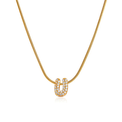 Small Initial Letter Pendant Necklace | Unisex Zircon Alphabet Necklace Jewellery!