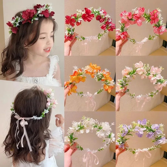 Flower Girl Wreath Garland Crown Diadem – Fairy Princess Floral Hairband & Flower Headband!