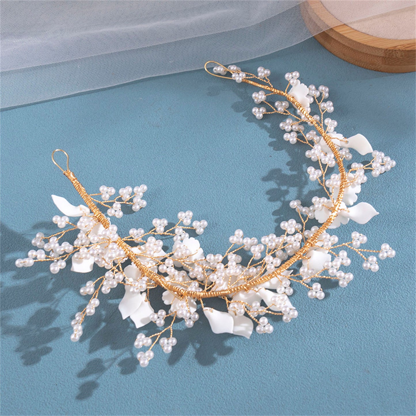 Luxury Pearl Flower Headband for Girls & Women – Handmade Floral Wedding Hair Accessory | Elegant Bridal, Party & Festival Headpiece!