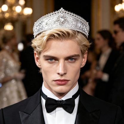 Gothic Retro Metal Crown for Boys, Teens & Men | Vintage Crown Headpiece | Pageant, Prom & Cosplay Costume Accessory!