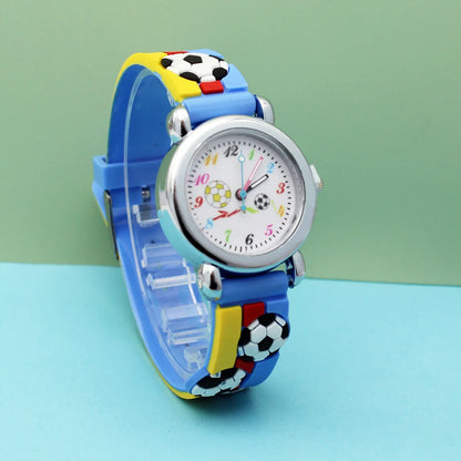 Cute Colorful Football Watch for Boys & Girls – Waterproof, Quartz Movement, Silicone Strap, Ideal Gift for Children!