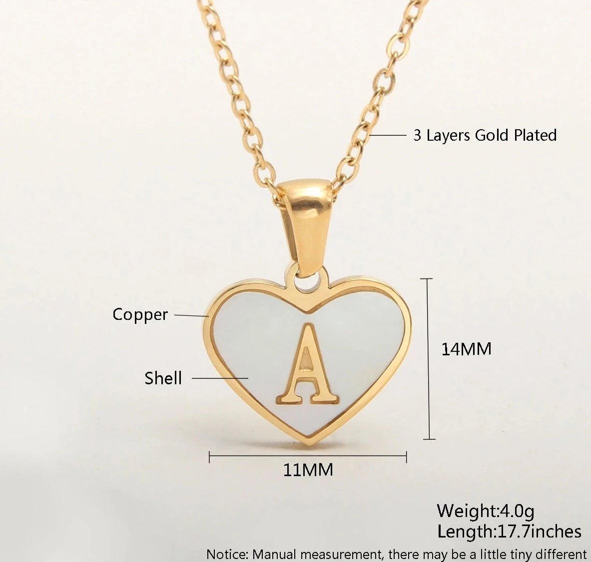 Elegance in Letters: A-Z Initials Alphabet Pendant Necklace Jewelry for Girls, Teens, and Women with Heart,  Anti-Allergic Letter Choker!
