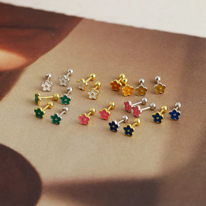 925 Sterling Silver Flower Screw Back Stud Earrings for Girls – Hypoallergenic Piercing Jewelry Gift | Simple & Elegant Kids Earrings 🌟