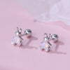 Hop into Happiness: 925 Sterling Silver Cute Rabbit Earrings - Adorable Accessories for Girls, Teens, and Women!