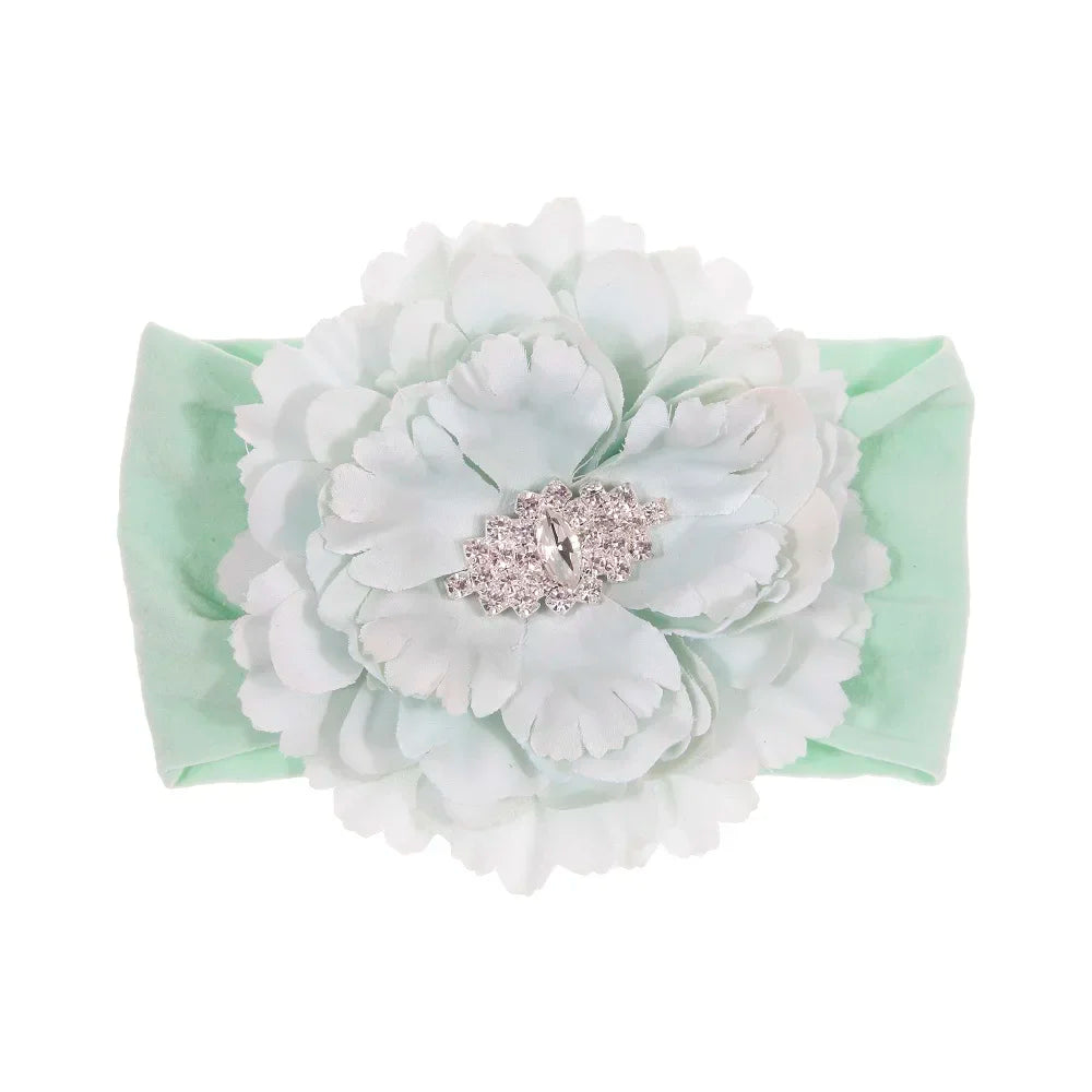 Baby Girls Pearl Flower Lace Headbands | New-born & Toddler Soft Elastic Hair Accessories!