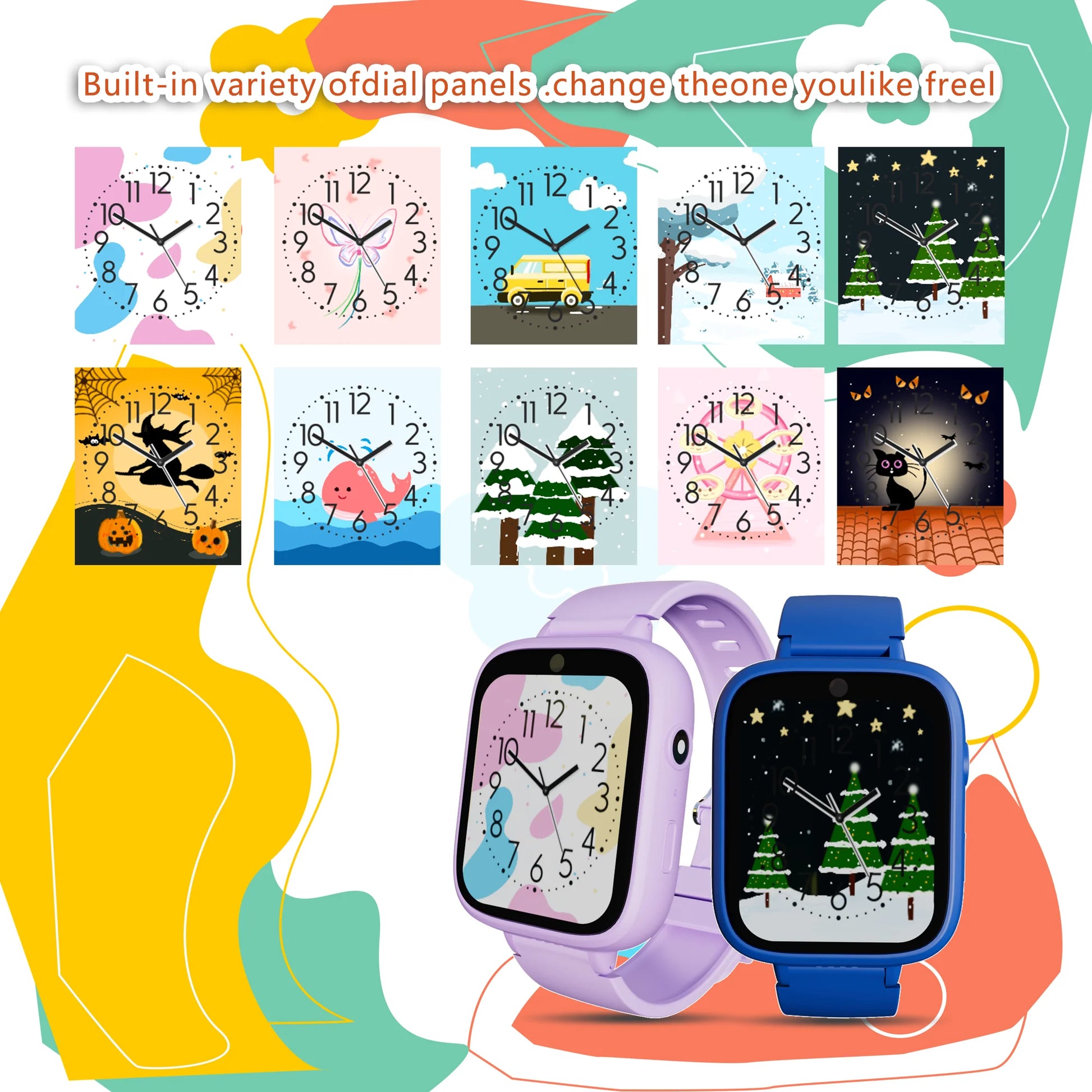Rechargeable smartwatch for children aged 4 to 12.