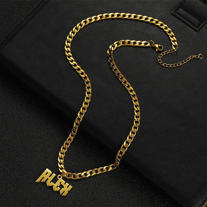 Custom engraved name pendant necklace for boys and teens