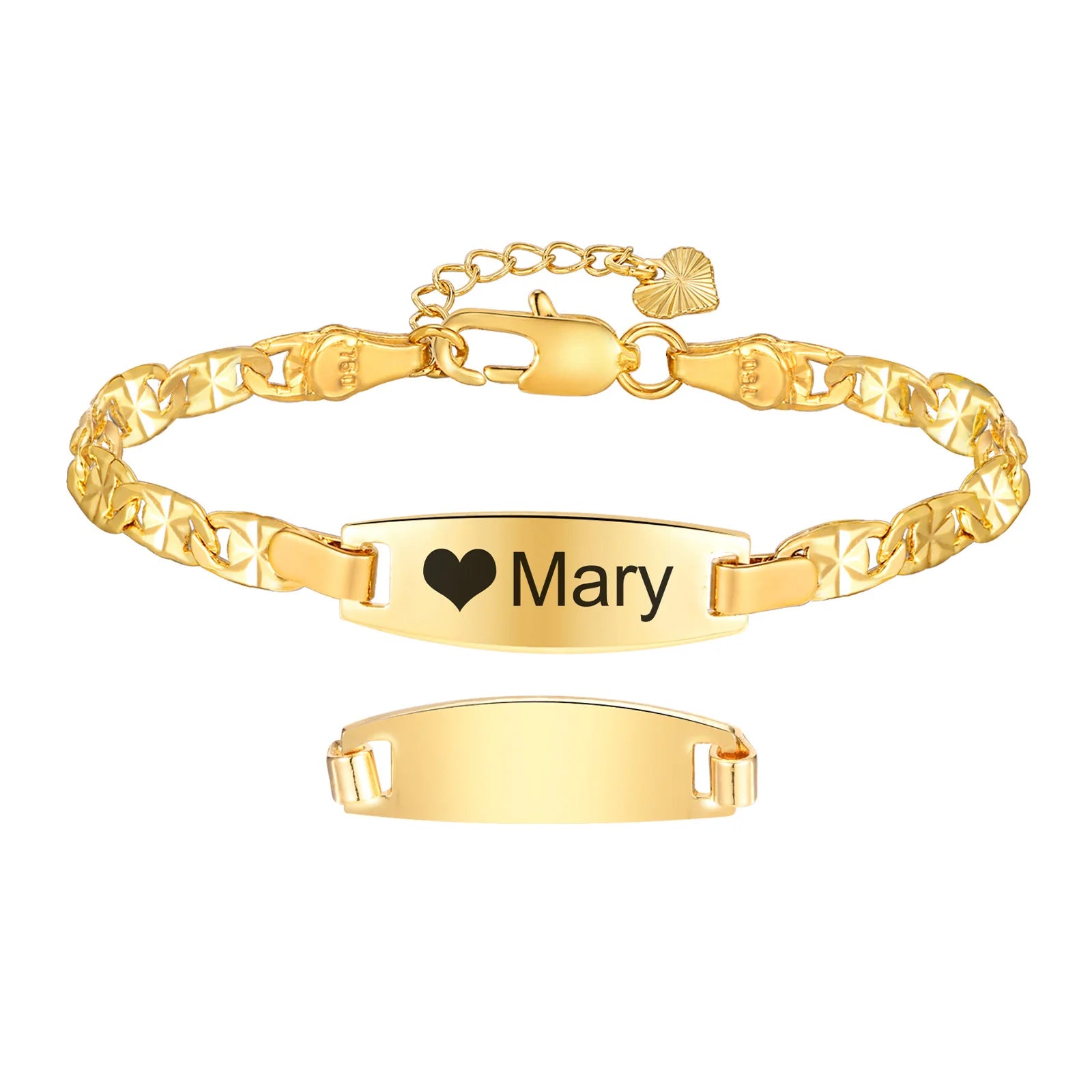 Custom engraved adjustable ID bracelet for babies and toddlers.