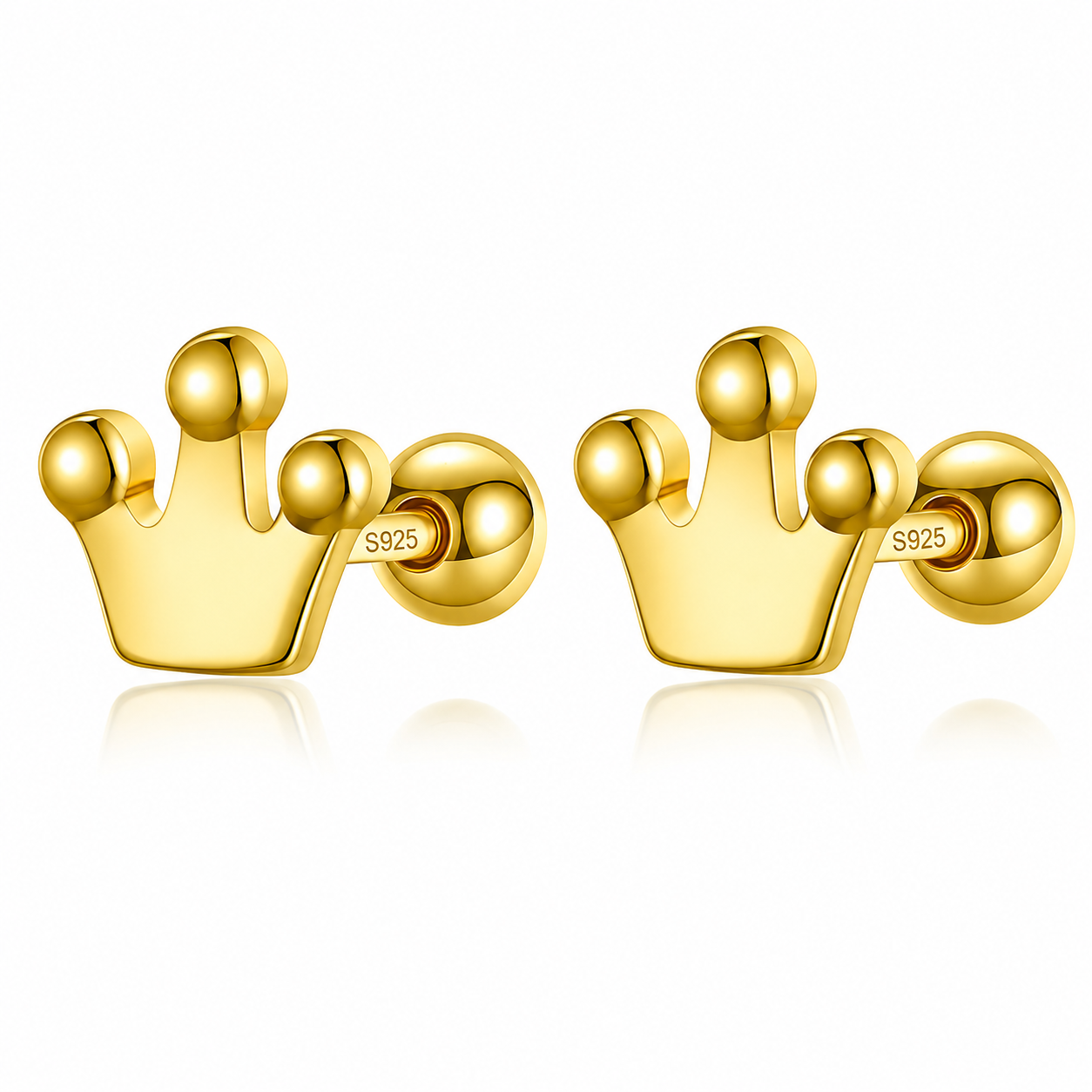 Royal inspired crown earrings gift for girls and women