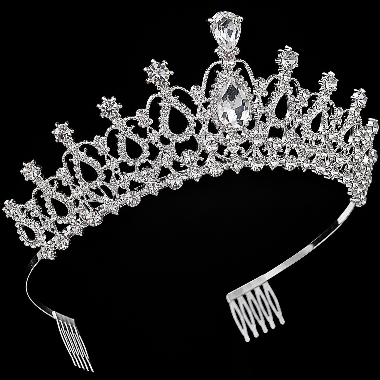 Teen princess tiara with secure combs