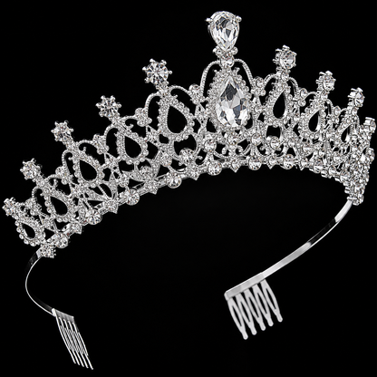 Teen princess tiara with secure combs
