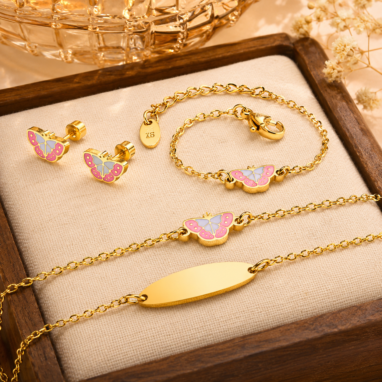 Hypoallergenic butterfly jewelry for sensitive skin