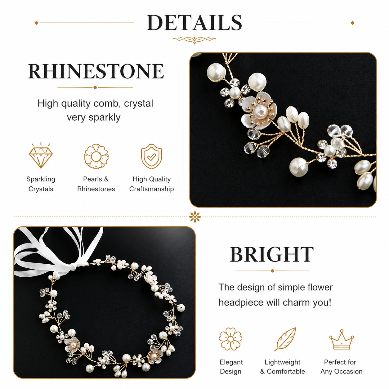 Junior bridesmaid pearl tiara