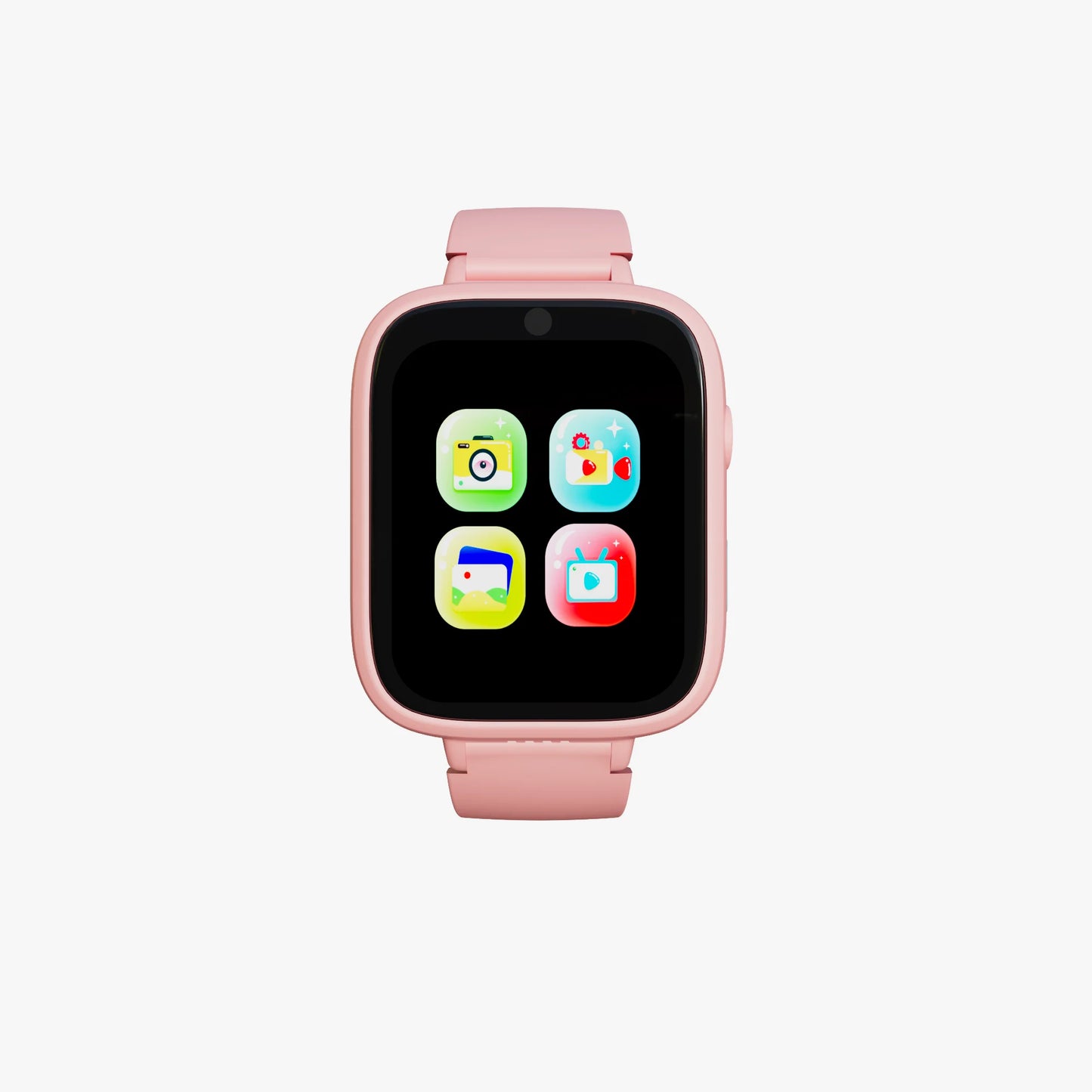Educational cartoon smartwatch with music player and voice recorder.
