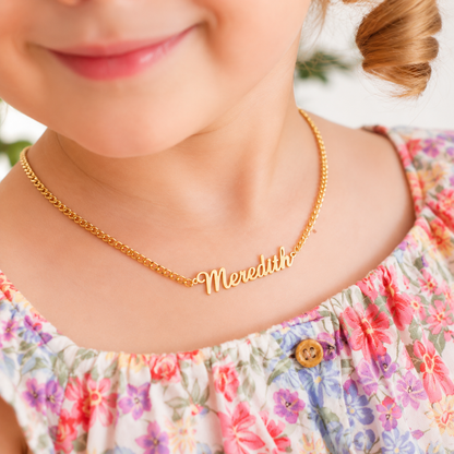 Personalized kids nameplate necklace custom stainless steel design